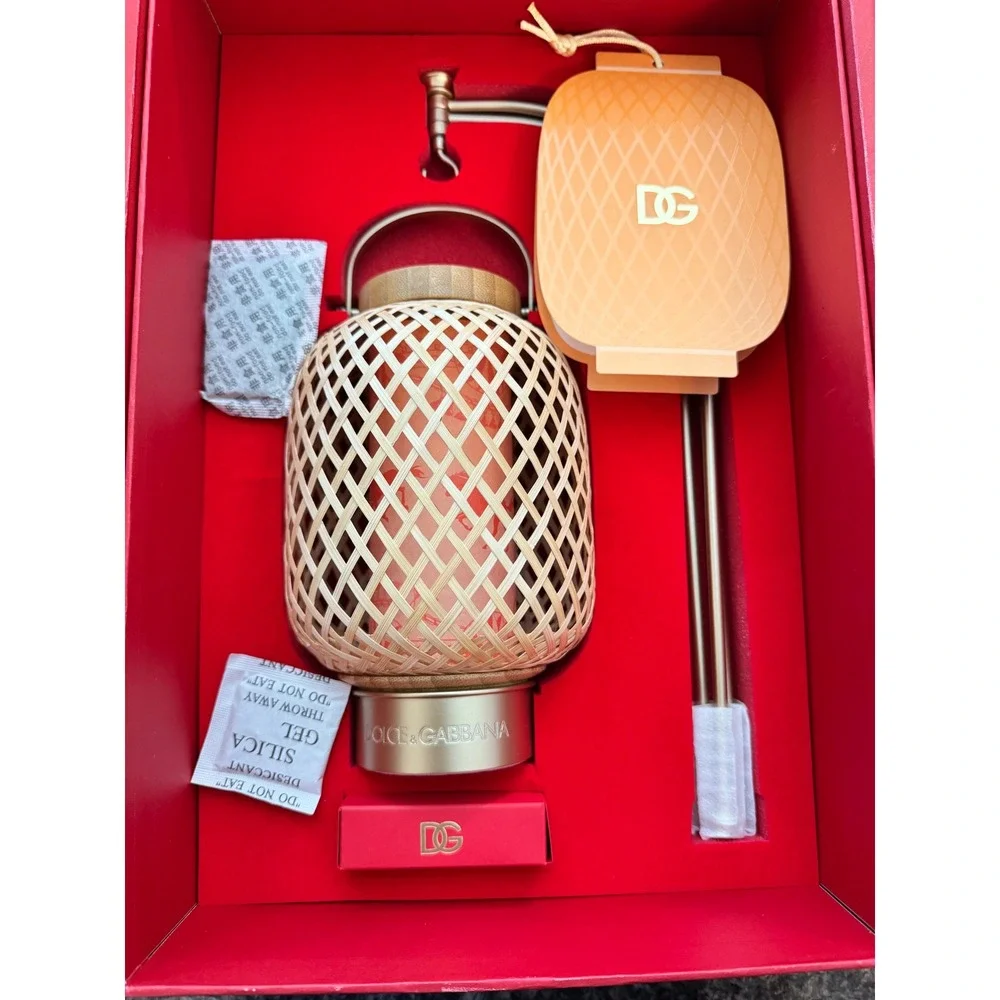 Dolce &‎ Gabbana Artisanal Bamboo Lantern Gold Base Touch Light Gift Set Boxed